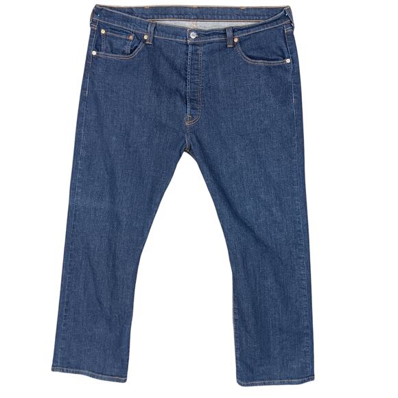 Levi's Other - 501 Levi Strauss Jeans Dark Blue Wash 42 x 32 Button Fly 5 Pockets Straight